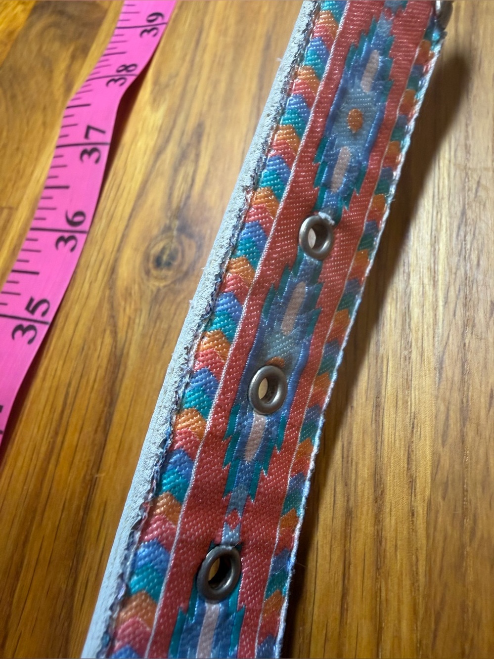Vintage Nuovo Southwestern Pattern Belt with Silver Buckle (018) - Picture 3 of 11